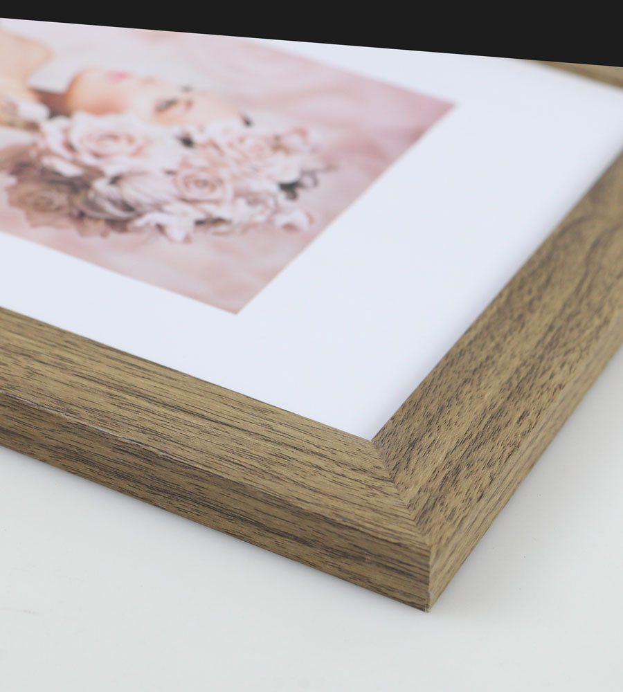 Bilderrahmen Holz Rahmen Plexi Acryl Collage Wanddeko Poster quadratisch S215 - Farbe: Eiche | Format: 40x50
