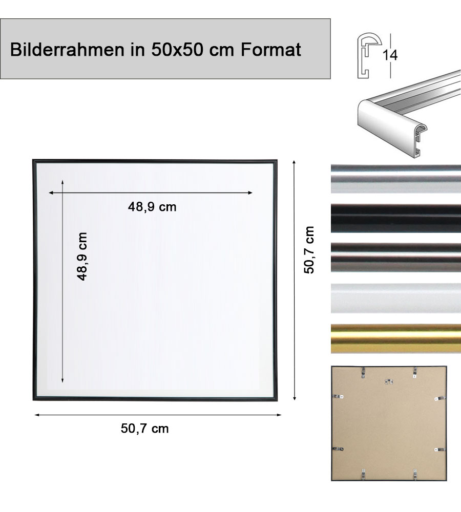 2er 3er 5er Pack Photo Style Set Bilderrahmen Wanddeko Collage Poster Kunststoff Rahmen - Pack: 2er | Farbe: Weiß | Format: 50x50