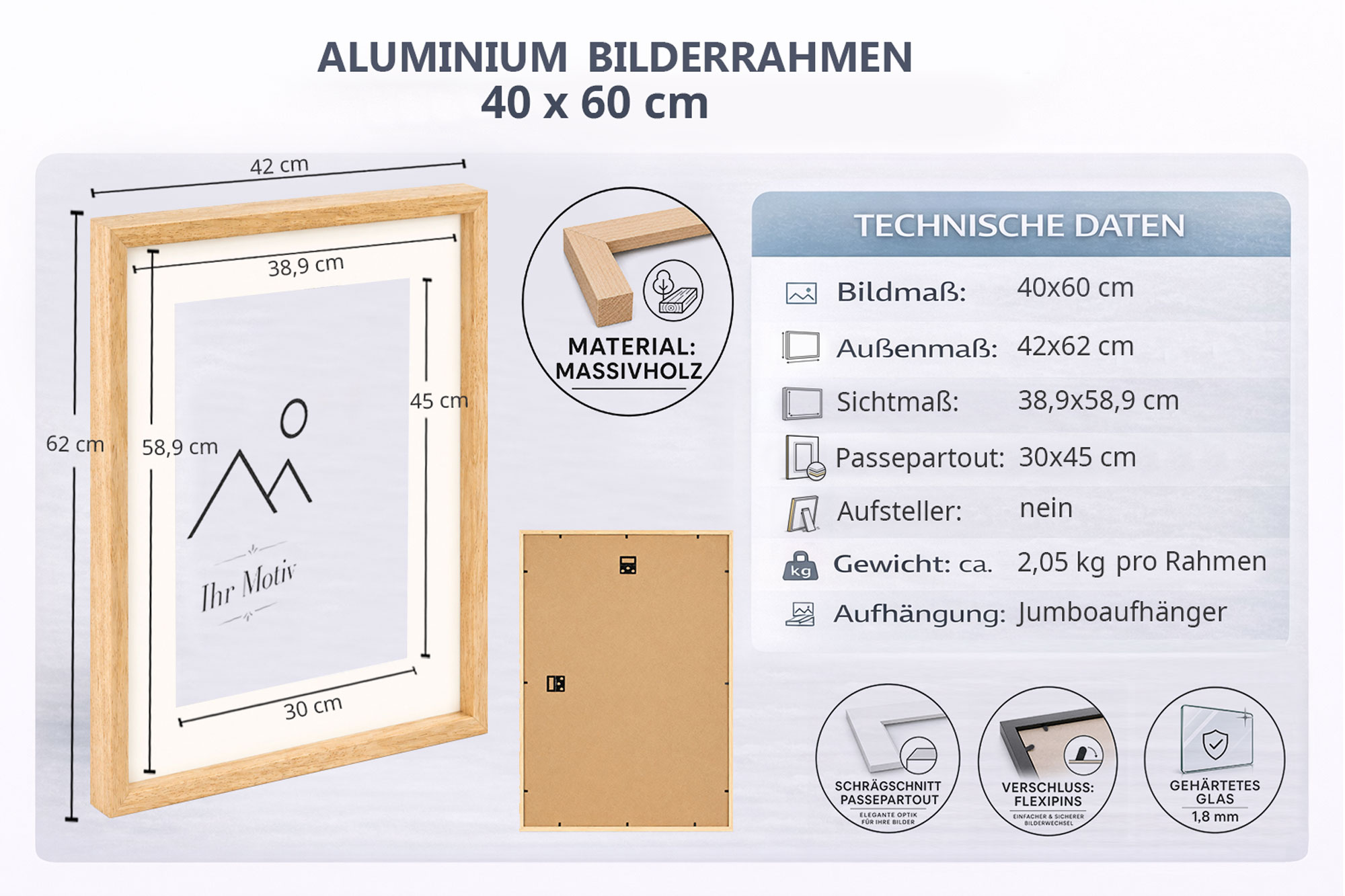 3D Objektrahmen Holz Bilderrahmen Wanddeko Collage Poster Shirt Trikot Rahmen HR - Farbe: Schwarz | Format: 40x60