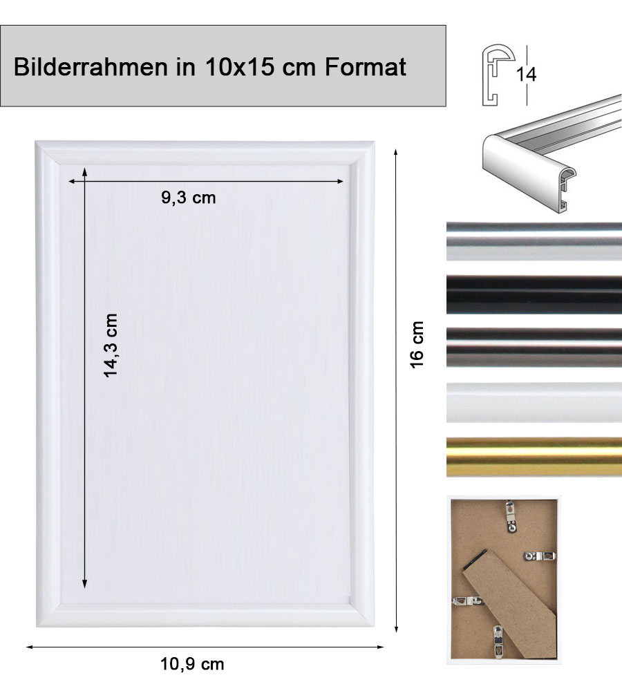 2er 3er 5er Pack Photo Style Set Bilderrahmen Wanddeko Collage Poster Kunststoff Rahmen - Pack: 2er | Farbe: Schwarz | Format: 10x15