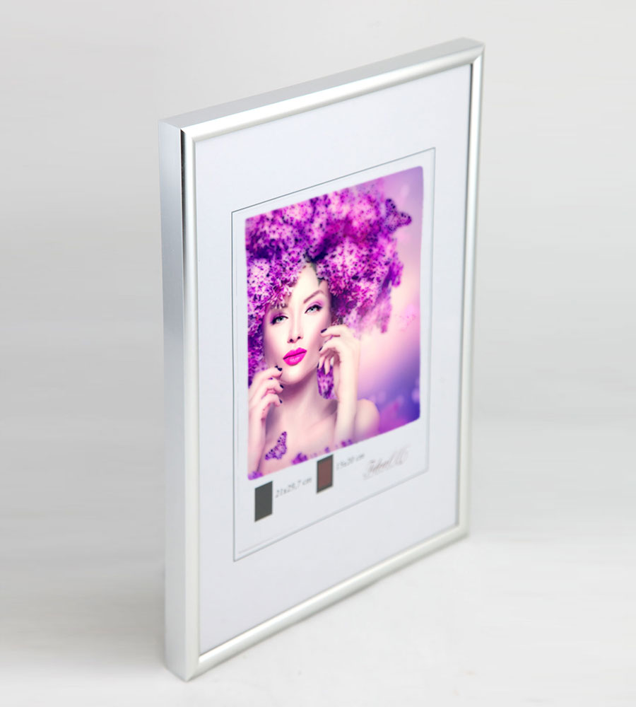 New Lifestyle Kunststoff Bilderrahmen Kunststoffrahmen Bildhalter Bildträger - Farbe: Silber | Format: 15x20