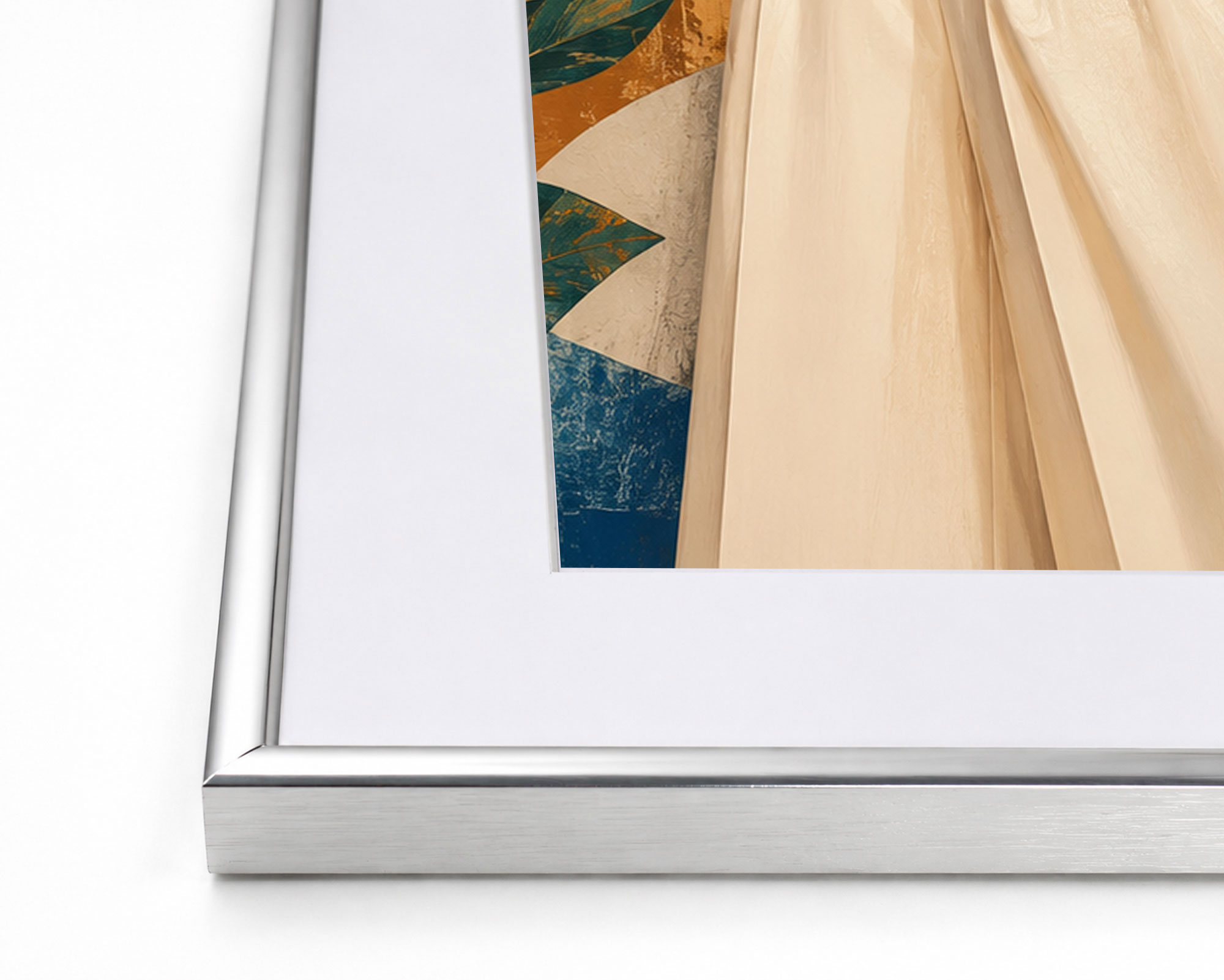 Aluminium Bilderrahmen mit Passepartout, gehärtetem Klarglas Metallrahmen - Farbe: Silber | Format: 30x40 | Pack: 1