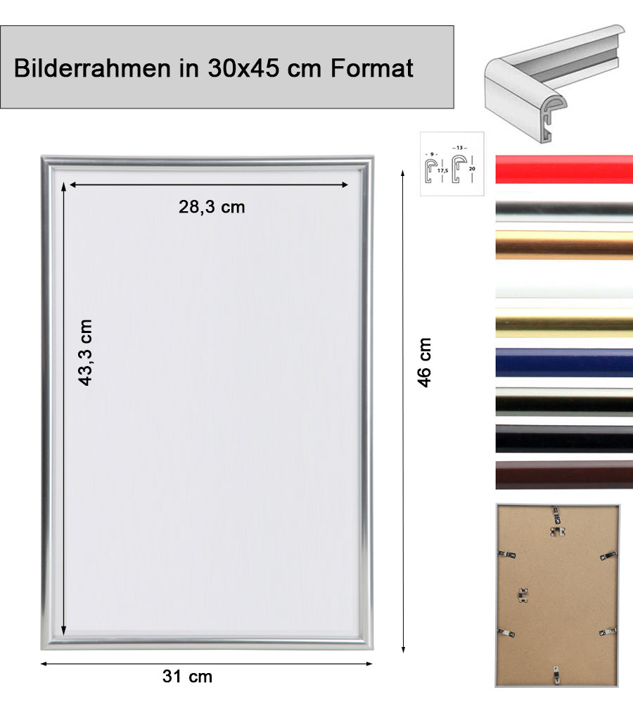 New Lifestyle Kunststoff Bilderrahmen Kunststoffrahmen Bildhalter Bildträger - Farbe: Bronze | Format: 30x45