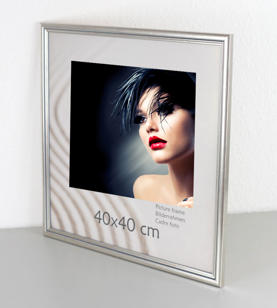 Artos Holz Bilderrahmen Acrylglas Plexi Lifestyle Foto Rahmen Collage Wanddeko Poster - Farbe: Silber | Format: 40x40