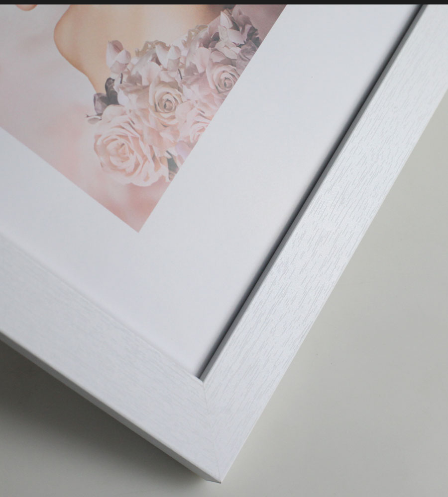 Bilderrahmen Holz Rahmen Plexi Acryl Collage Wanddeko Poster quadratisch S215 - Farbe: Weiß | Format: 40x50