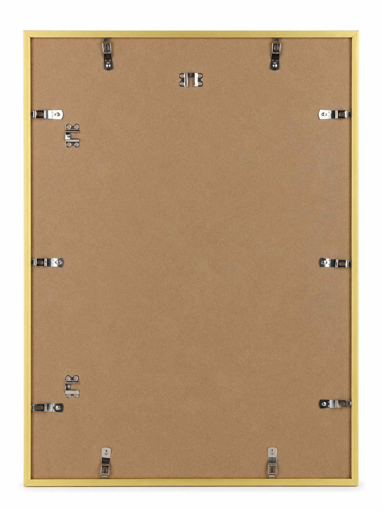 Kunststoff Bilderrahmen Modern Style mit gehärtetem Glas & Passepartout Blockprofil Collage Foto Rahmen Wanddeko für Fotowand - Farbe: Gold | Format: 50x70 | Pack: 3