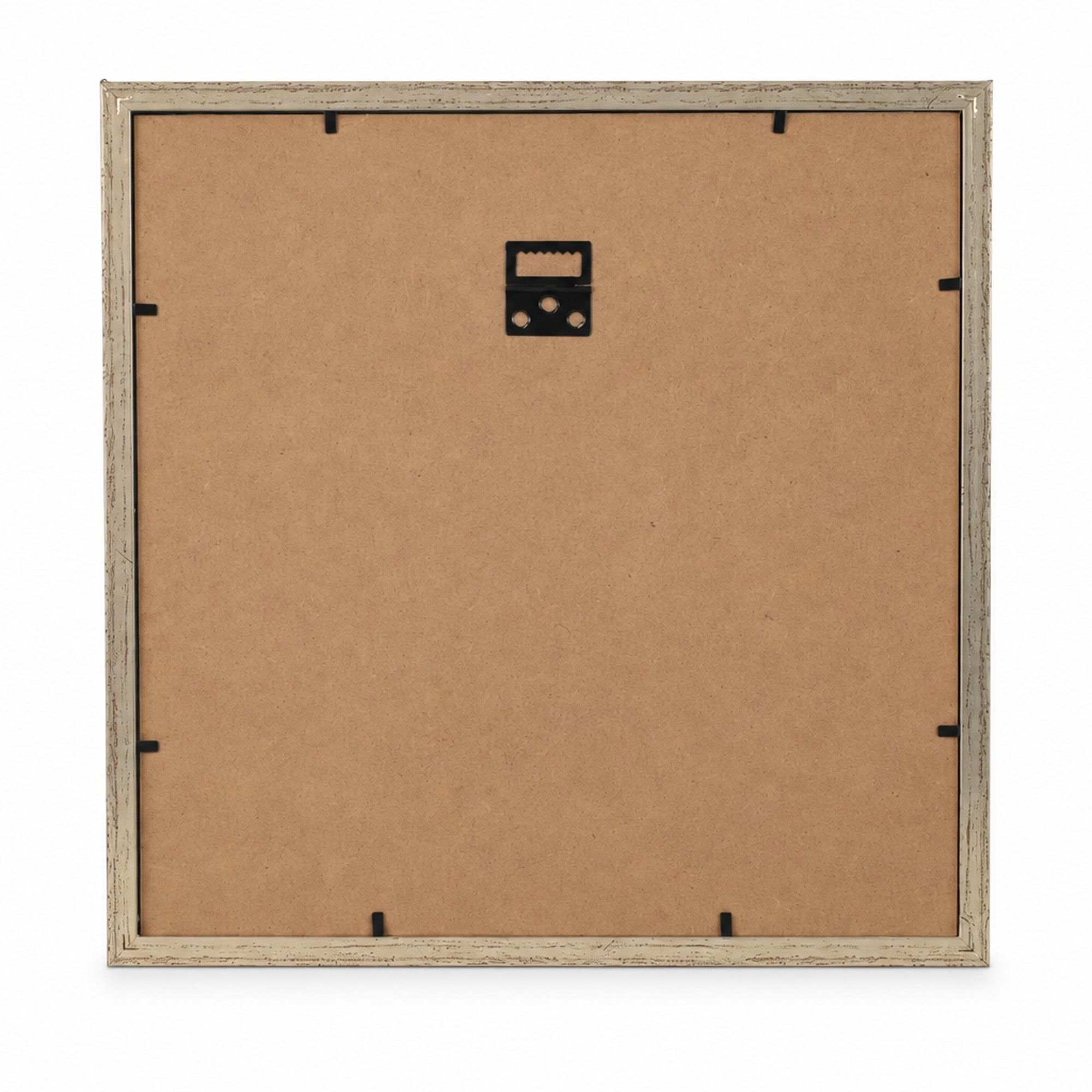3D Objektrahmen Bilderrahmen mit Passepartout & gehärtetem Glas Holz MDF Rahmen Foto Poster - Farbe: Silber-Antik | Format: 30x30