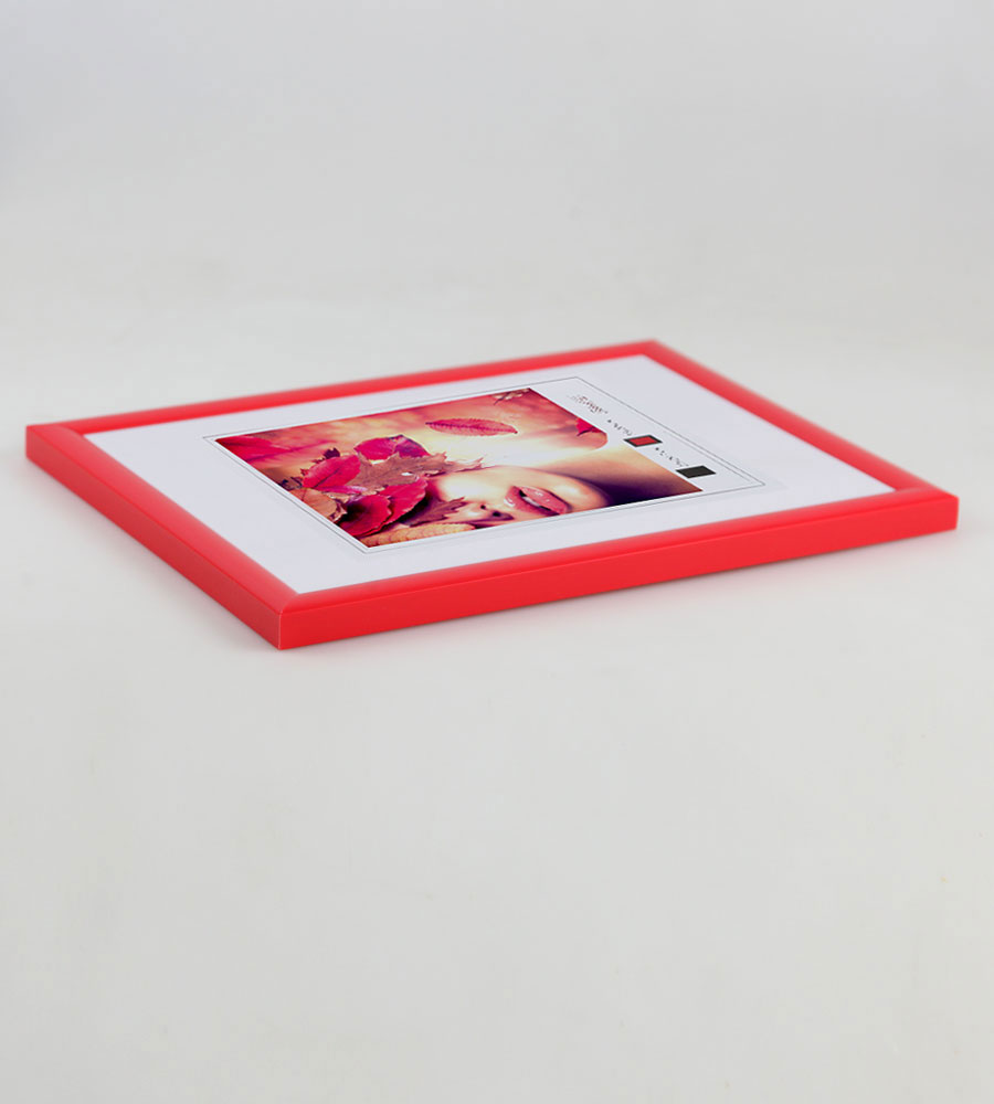 Moderner Bilderrahmen mit echtem Glas für wertvolle Erinnerungen Bilder Foto Rahmen mit abgerundetem Profil - Farbe: Rot | Format: 50x50