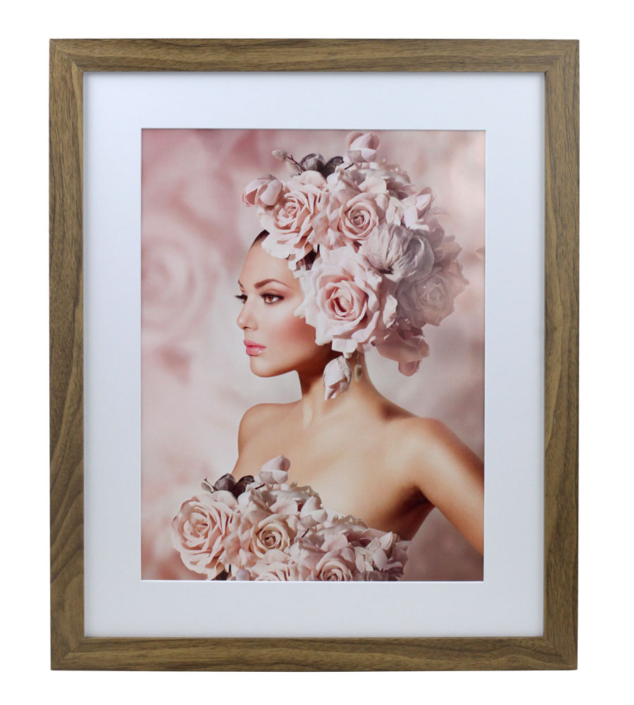 Bilderrahmen Holz Rahmen Plexi Acryl Collage Wanddeko Poster quadratisch S215 - Farbe: Eiche | Format: 40x50