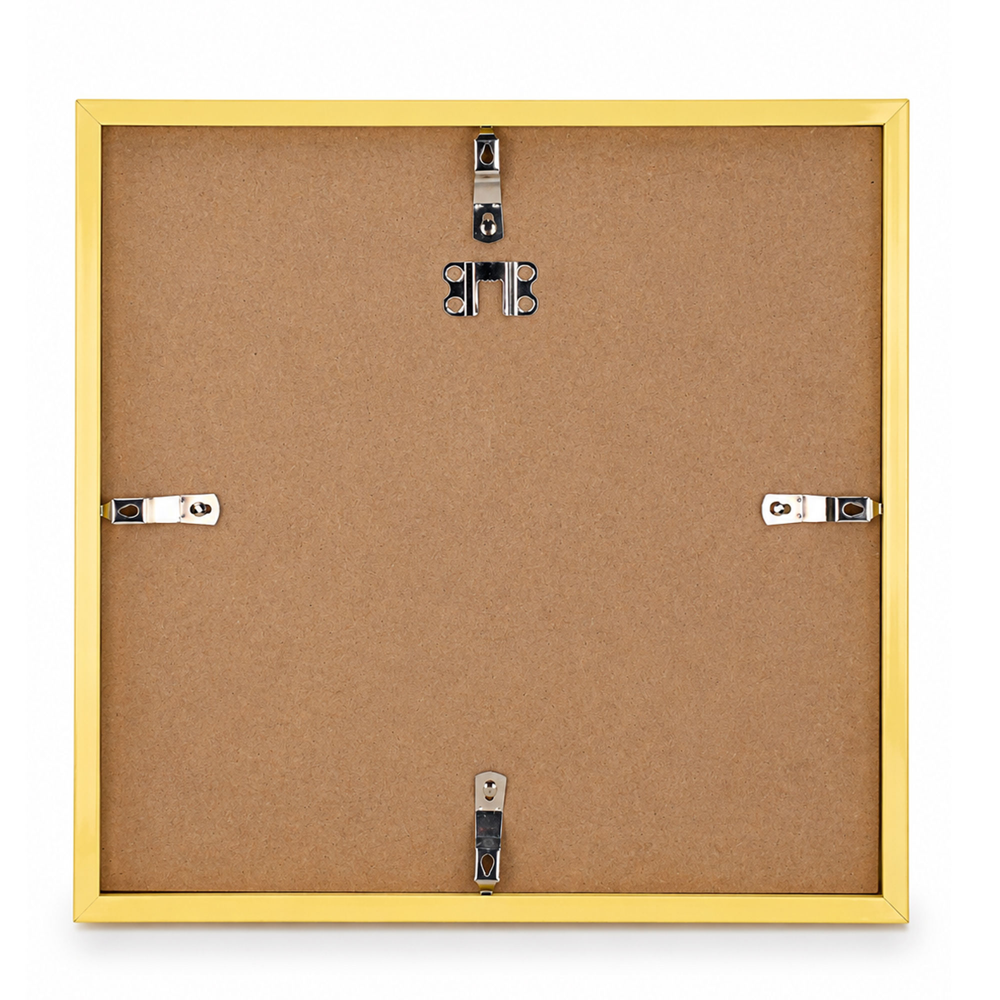 Kunststoff Bilderrahmen Modern Style mit gehärtetem Glas & Passepartout Blockprofil Collage Foto Rahmen Wanddeko für Fotowand - Farbe: Gold | Format: 30x30 | Pack: 3