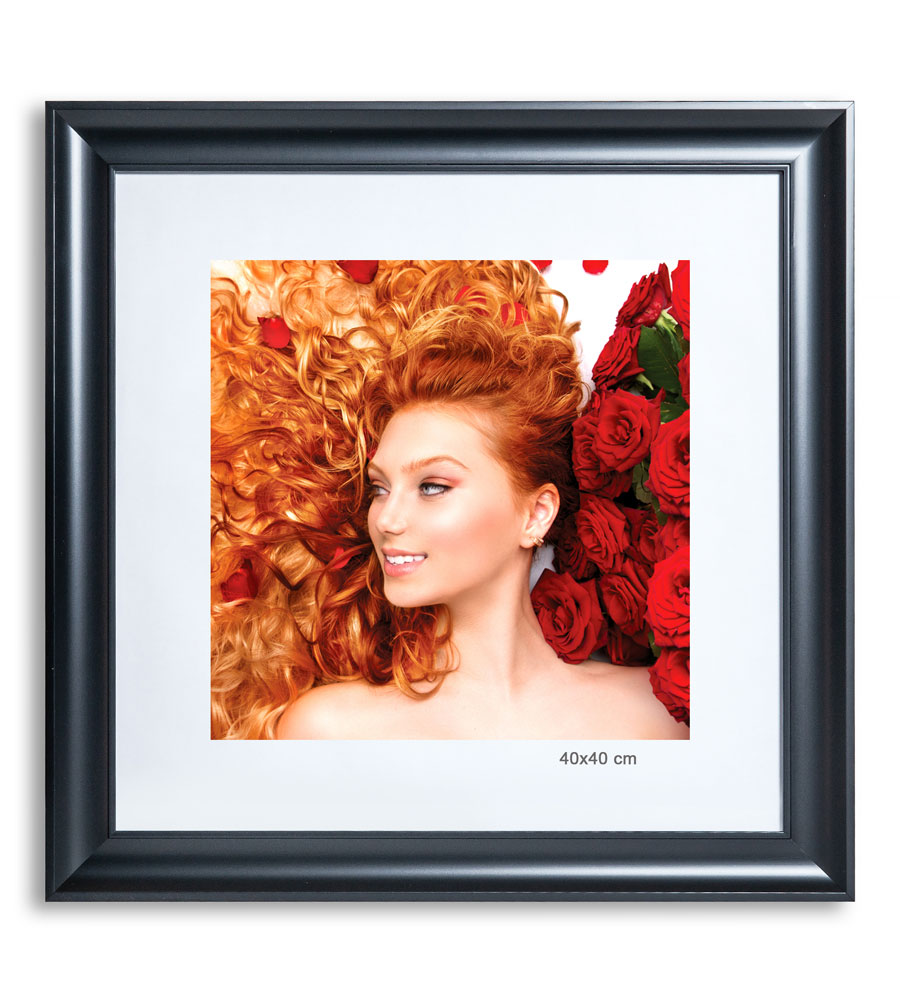 Bilderrahmen Lifestyle Foto Rahmen Collage quadratisch Wanddeko Poster 40D - Farbe: Schwarz | Format: 40x40