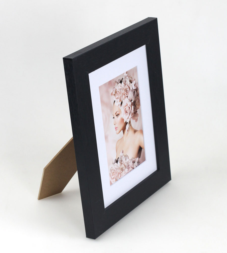 Bilderrahmen Holz Rahmen Plexi Acryl Collage Wanddeko Poster quadratisch S215 - Farbe: Schwarz | Format: 15x20