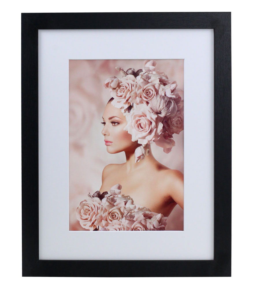 Bilderrahmen Holz Rahmen Plexi Acryl Collage Wanddeko Poster quadratisch S215 - Farbe: Schwarz | Format: 29,7x42 A3