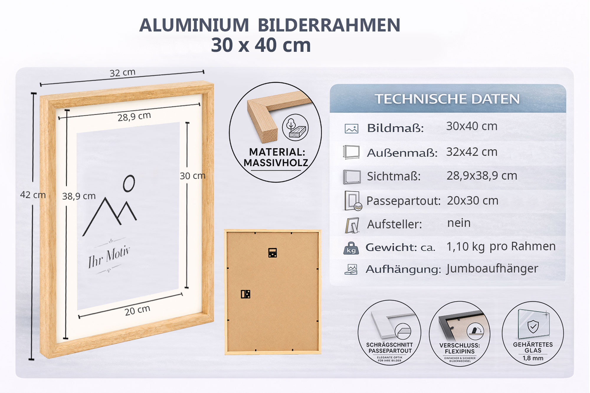 3D Objektrahmen Holz Bilderrahmen Wanddeko Collage Poster Shirt Trikot Rahmen HR - Farbe: Schwarz | Format: 30x40
