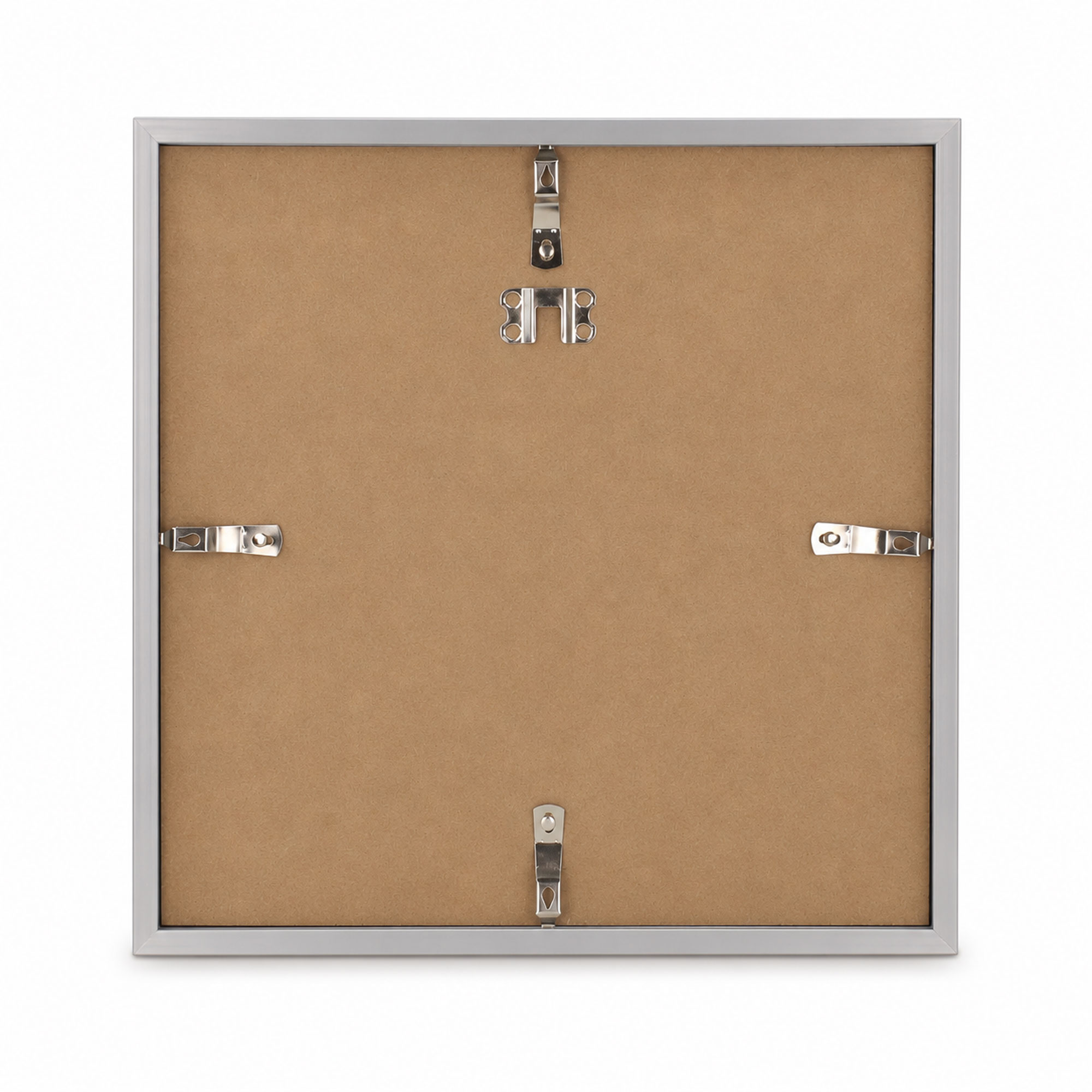 Kunststoff Bilderrahmen Modern Style mit gehärtetem Glas & Passepartout Blockprofil Collage Foto Rahmen Wanddeko für Fotowand - Farbe: Silber | Format: 30x30 | Pack: 3