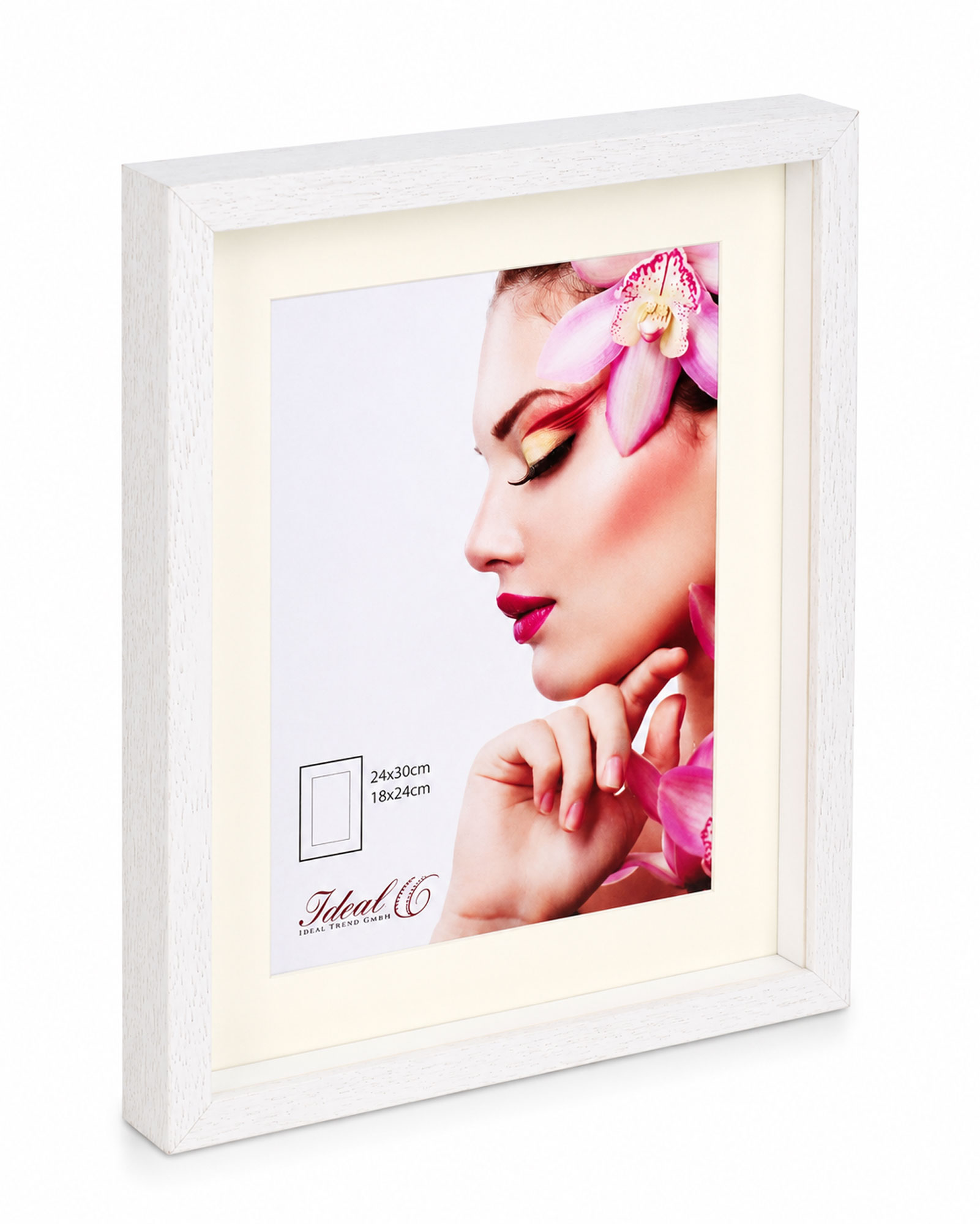 3D Objektrahmen Holz Bilderrahmen Wanddeko Collage Poster Shirt Trikot Rahmen HR - Farbe: Weiß | Format: 24x30