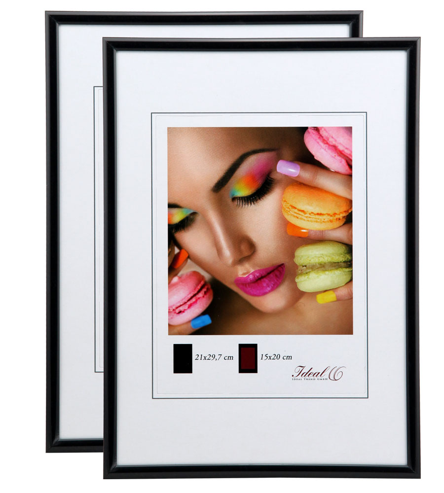 New Lifestyle Set Bilderrahmen Wanddeko Collage Poster Rahmen 2er 3er 5er Pack - Pack: 2er | Farbe: Schwarz | Format: 21x29,7 DIN A4