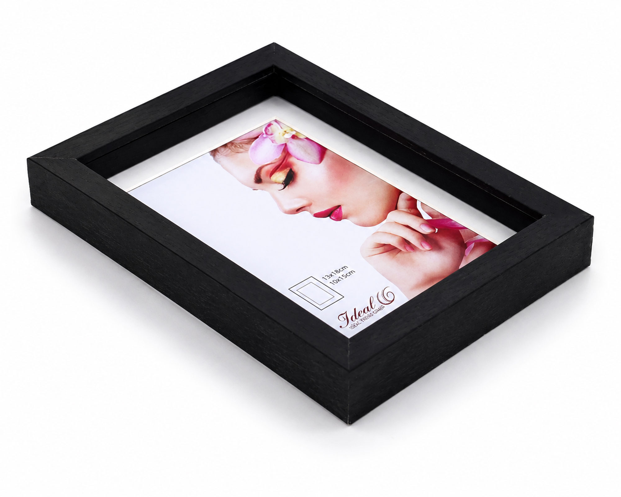 3D Objektrahmen Holz Bilderrahmen Wanddeko Collage Poster Shirt Trikot Rahmen HR - Farbe: Schwarz | Format: 13x18