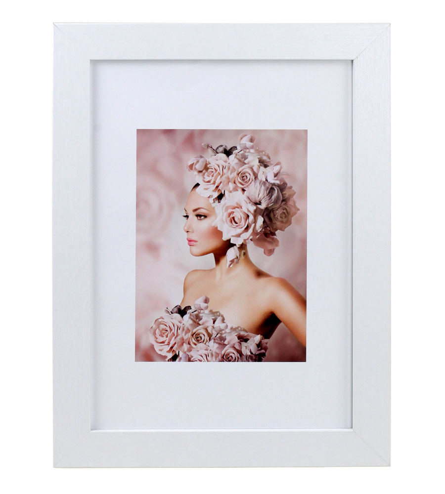Bilderrahmen Holz Rahmen Plexi Acryl Collage Wanddeko Poster quadratisch S215 - Farbe: Weiß | Format: 21x29,7 A4