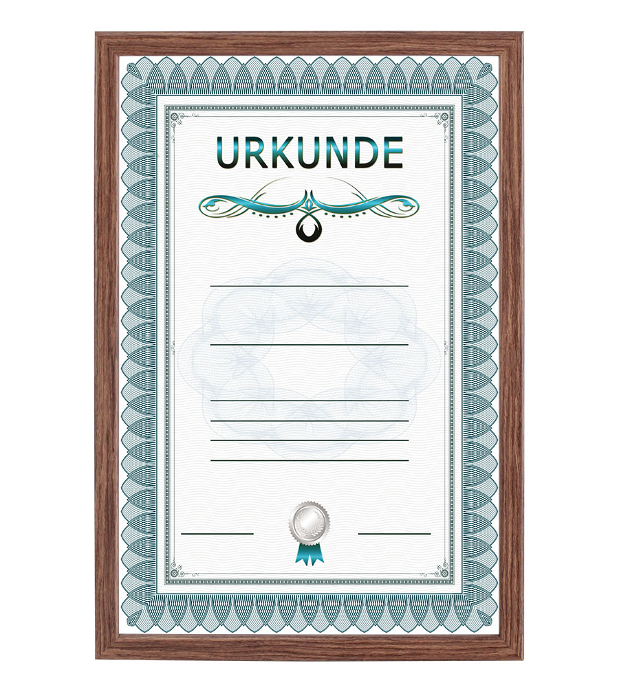 Holz Dokument Bilderrahmen Urkunde Diplom Foto Rahmen Plexi S111 Poster - Farbe: Braun | Format: 29,7x42 A3