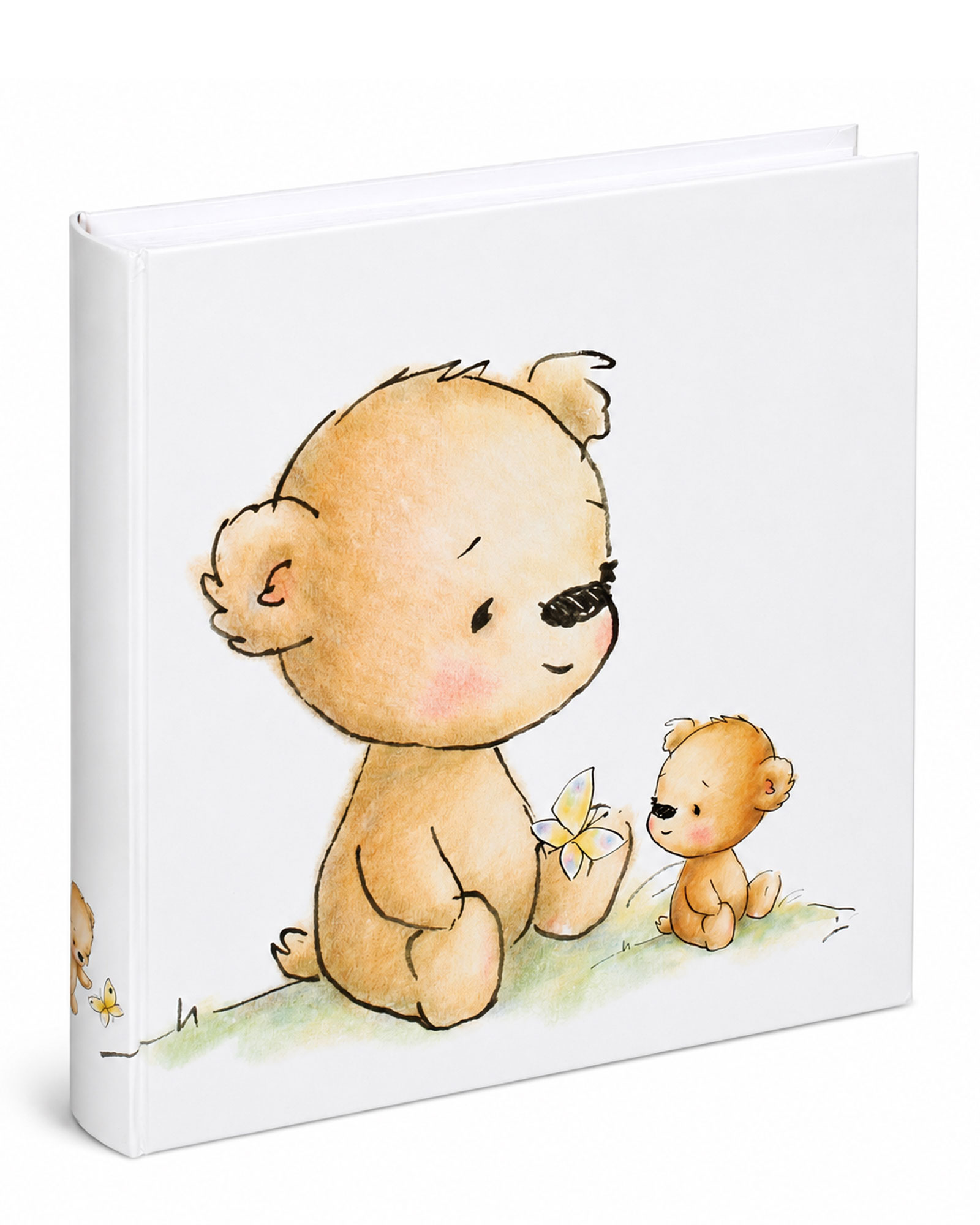 Cat & Bears Fotoalbum 30x30 cm 100 weiße Seiten Baby Kinder Foto Album Fotobuch - Farbe: Teddybär