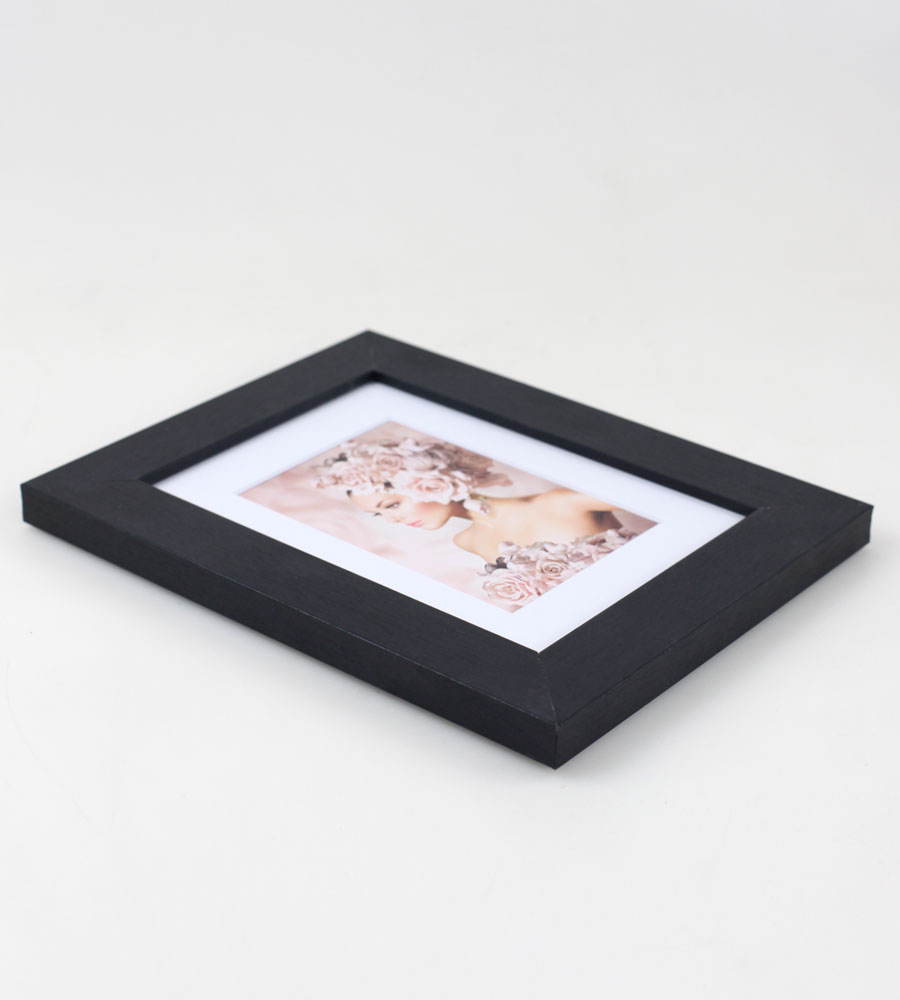 Bilderrahmen Holz Rahmen Plexi Acryl Collage Wanddeko Poster quadratisch S215 - Farbe: Schwarz | Format: 13x18