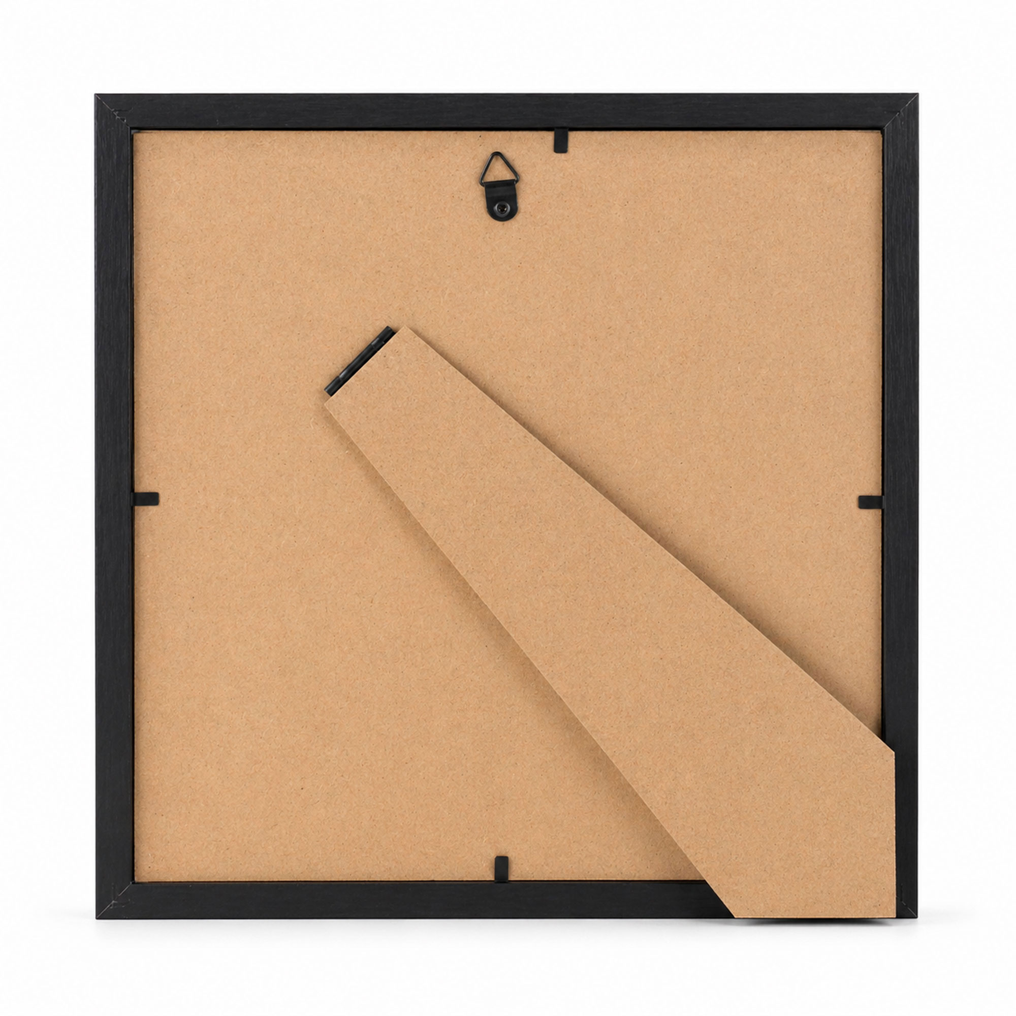 3D Objektrahmen Bilderrahmen mit Passepartout & gehärtetem Glas Holz MDF Rahmen Foto Poster - Farbe: Schwarz | Format: 23x23