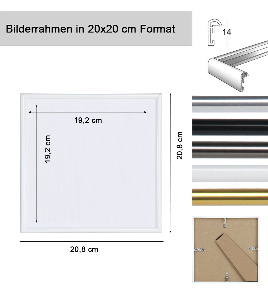 2er 3er 5er Pack Photo Style Set Bilderrahmen Wanddeko Collage Poster Kunststoff Rahmen - Pack: 5er | Farbe: Gold | Format: 20x20