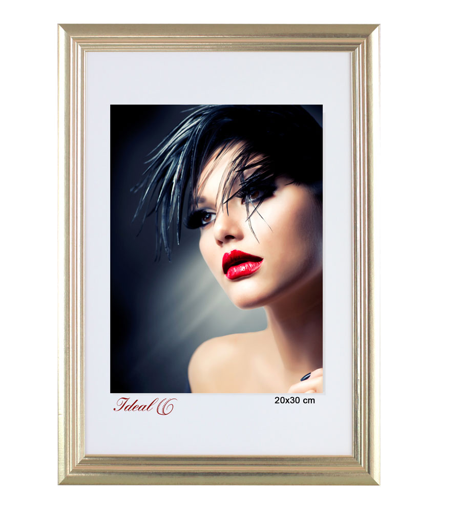 Artos Holz Bilderrahmen Acrylglas Plexi Lifestyle Foto Rahmen Collage Wanddeko Poster - Farbe: Gold | Format: 20x30