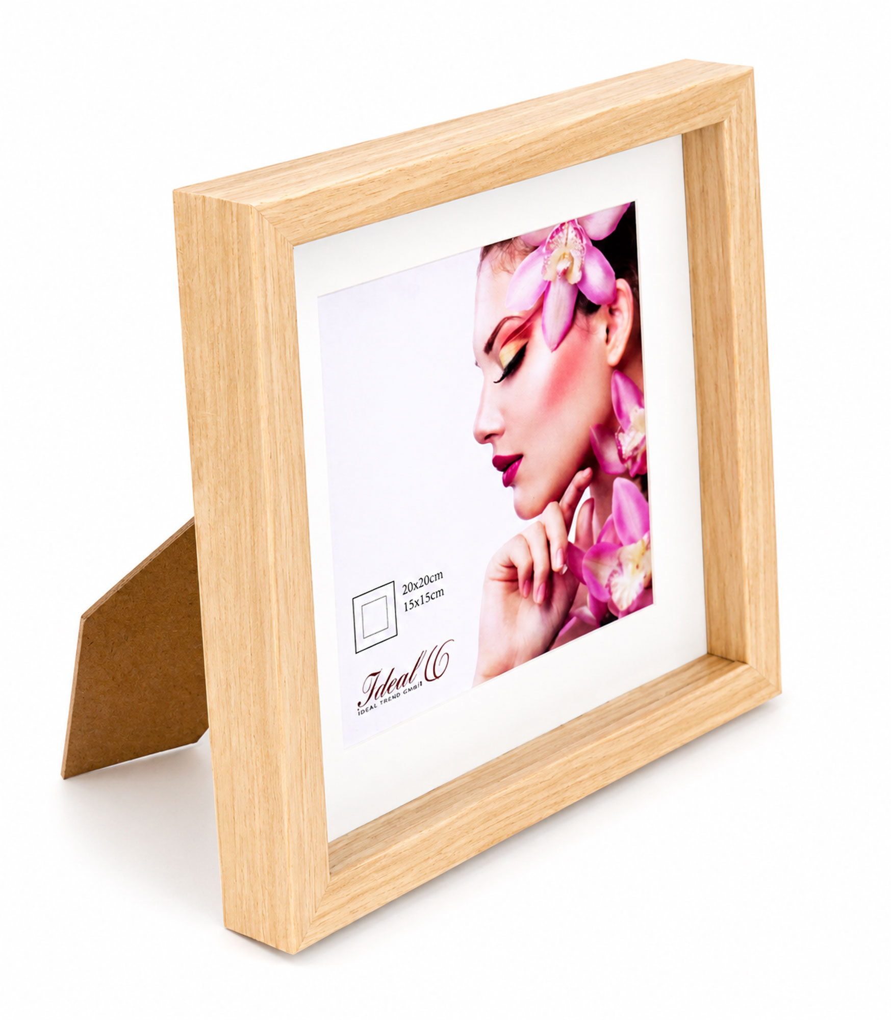 3D Objektrahmen Holz Bilderrahmen Wanddeko Collage Poster Shirt Trikot Rahmen HR - Farbe: Natur | Format: 20x20