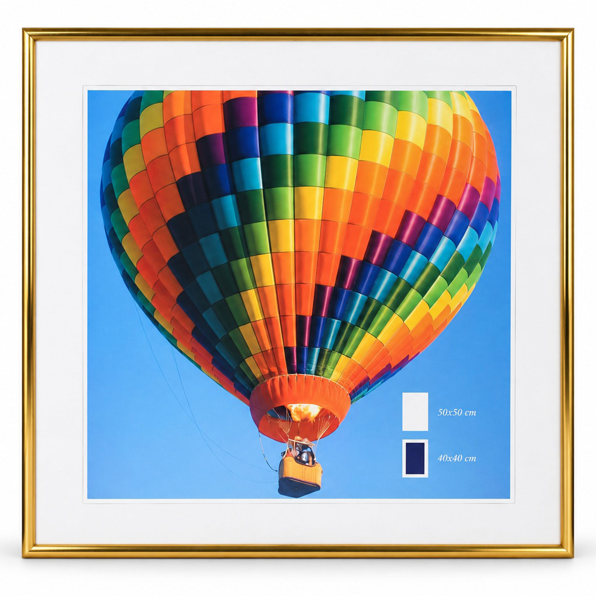 New Lifestyle Kunststoff Bilderrahmen Kunststoffrahmen Bildhalter Bildträger - Farbe: Gold | Format: 50x50