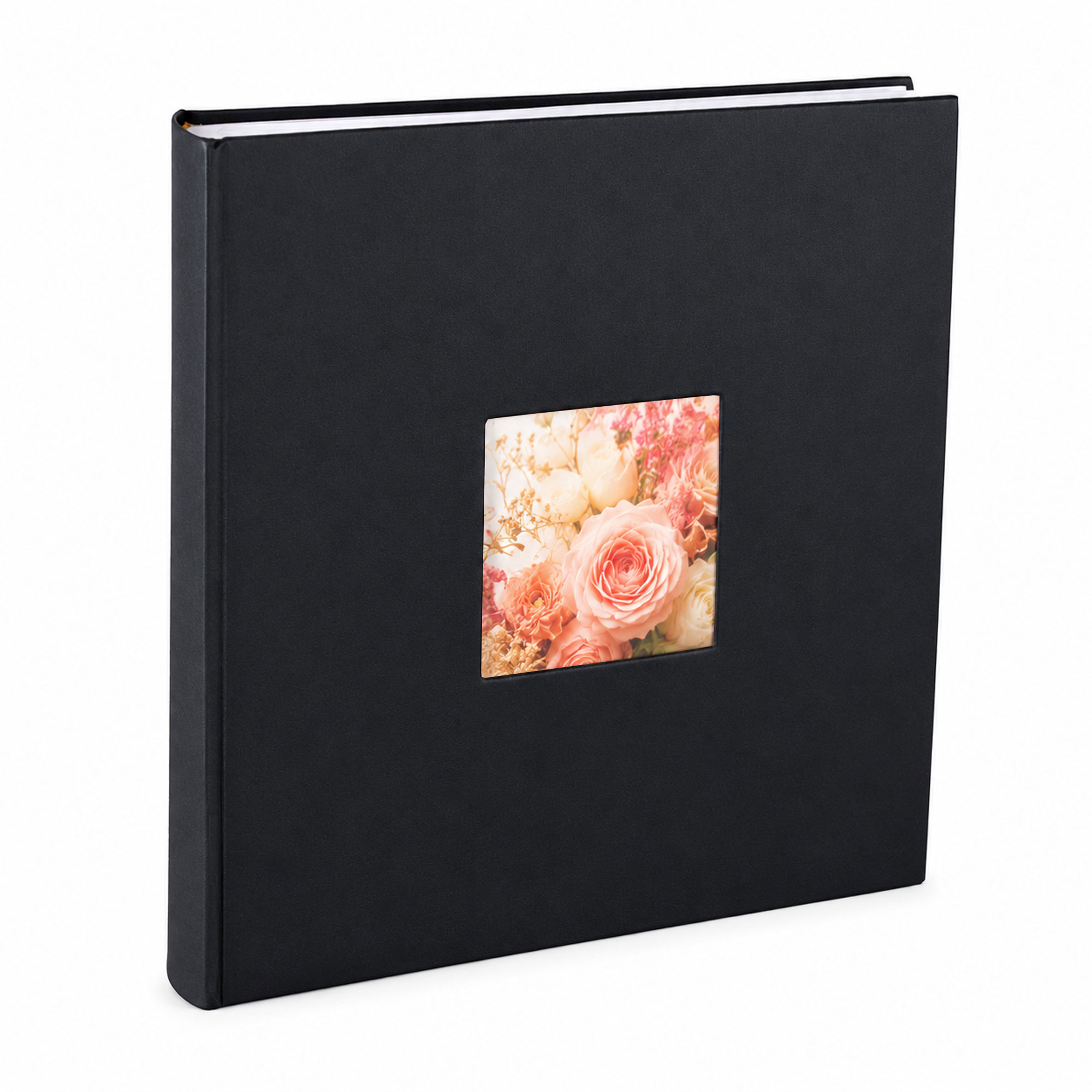 Flair Fotoalbum 30x30 cm 100 weiße Seiten Seiten Jumbo Buchalbum Fotobuch - Farbe: Schwarz