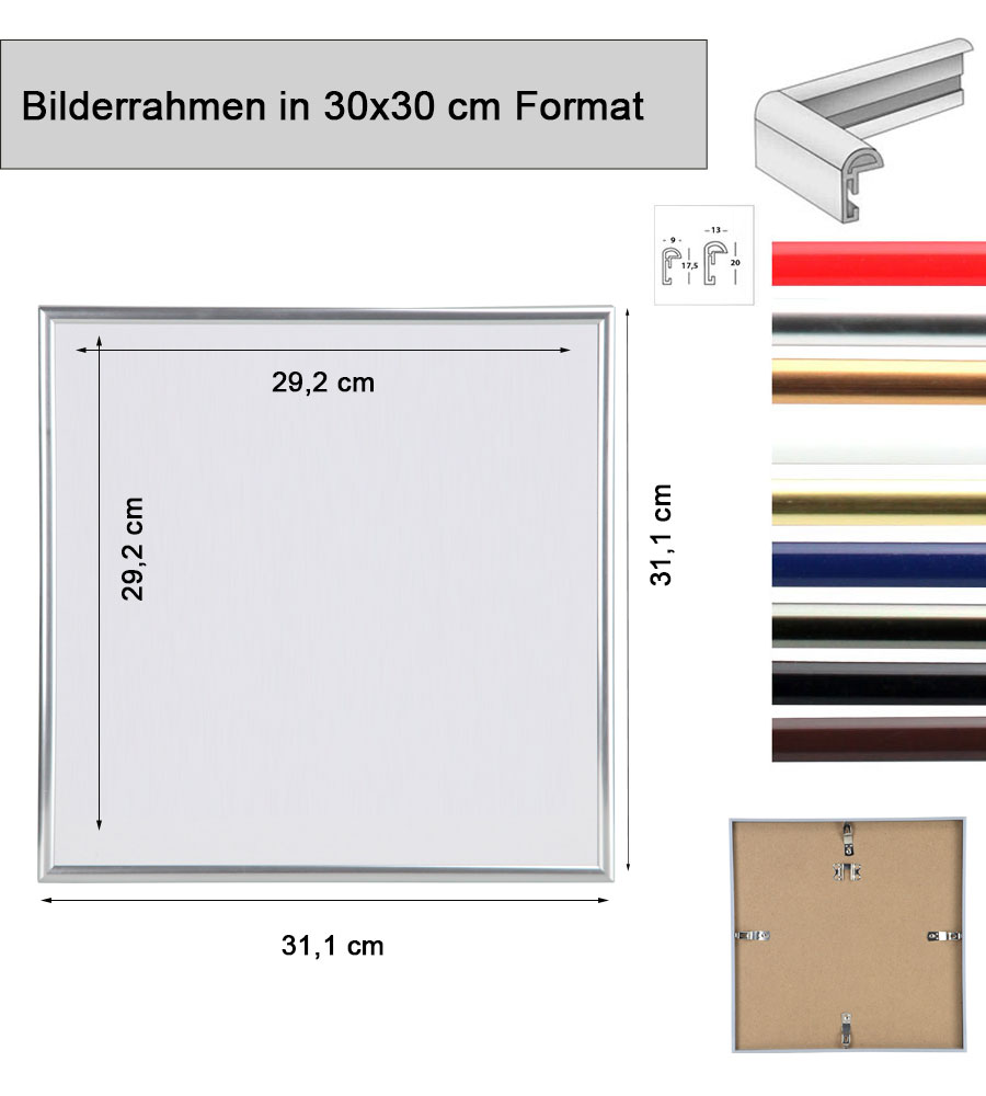 New Lifestyle Kunststoff Bilderrahmen Kunststoffrahmen Bildhalter Bildträger - Farbe: Bronze | Format: 30x30