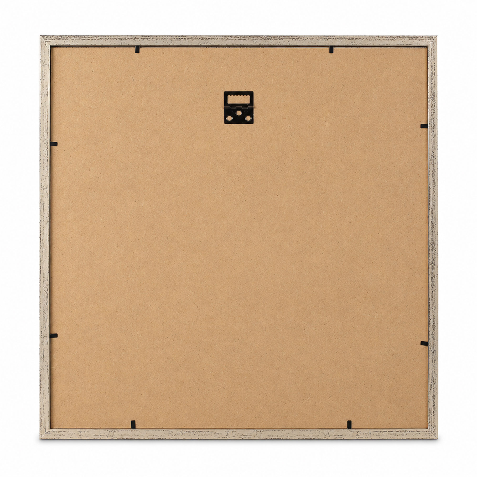 3D Objektrahmen Bilderrahmen mit Passepartout & gehärtetem Glas Holz MDF Rahmen Foto Poster - Farbe: Silber-Antik | Format: 40x40