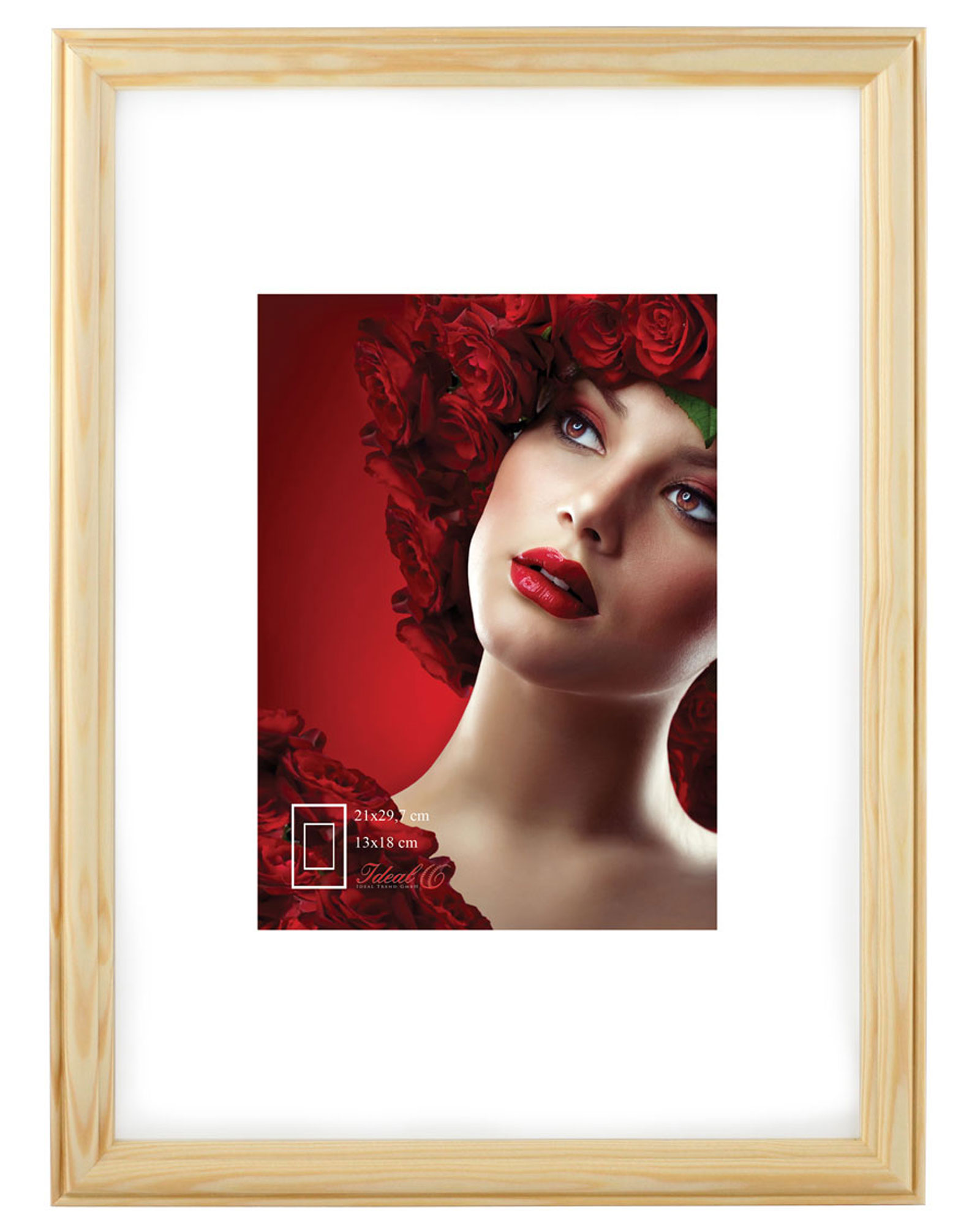 Leano Bilderrahmen aus Holz – Fotorahmen mit Klarglas & Flexipins | Wanddeko & Collage-Rahmen S190 - Farbe: Natur | Format: 40x60