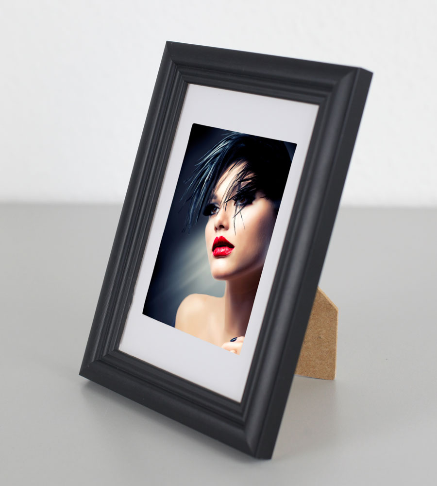 Artos Holz Bilderrahmen Acrylglas Plexi Lifestyle Foto Rahmen Collage Wanddeko Poster - Farbe: Schwarz | Format: 10x15