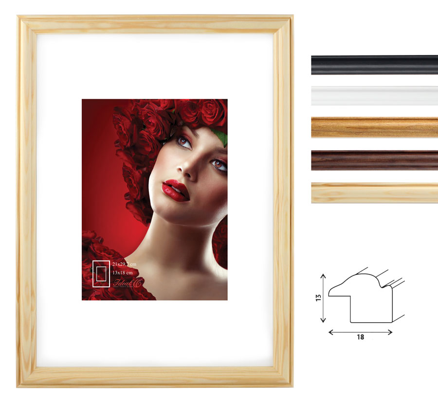 Leano Bilderrahmen aus Holz – Fotorahmen mit Klarglas & Flexipins | Wanddeko & Collage-Rahmen S190 - Farbe: Eiche | Format: 30x30