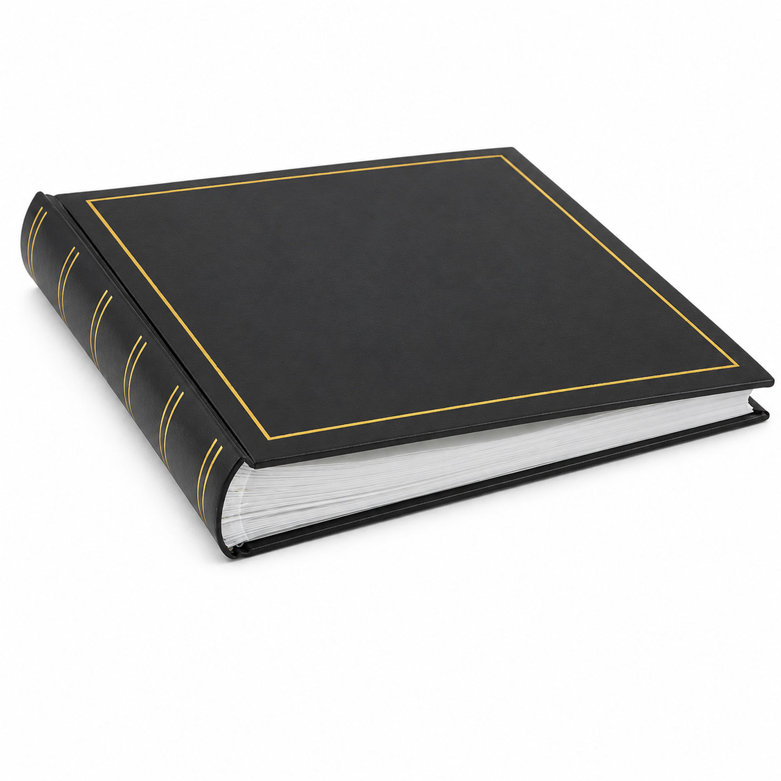 Classic Fotoalbum Tradition 30x30 cm – Jumbo Buchalbum mit 100 weißen Seiten, 50 Blatt, Pergaminschutzblätter, Vinyleinband, Fotobuch - Farbe: Schwarz