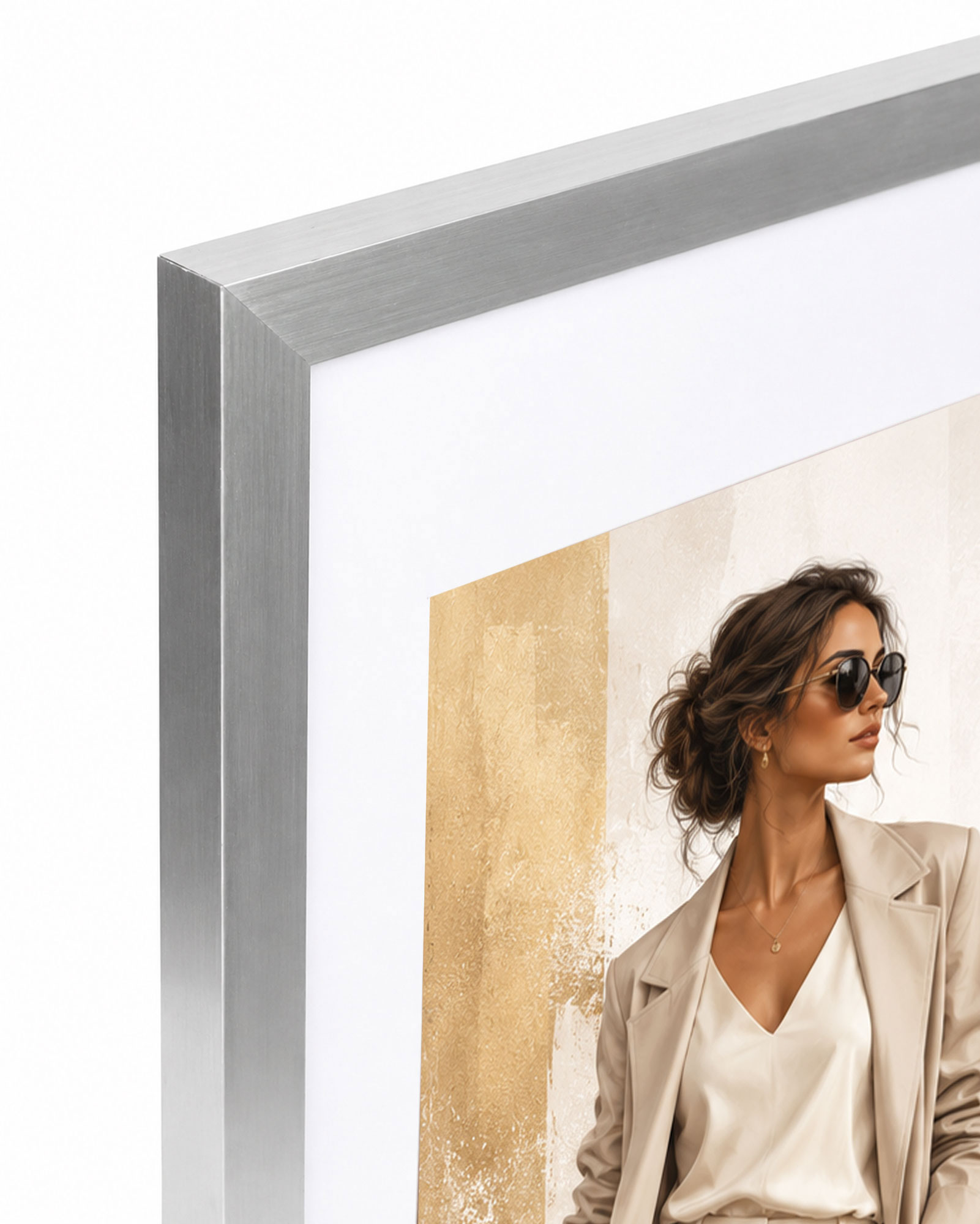 Kunststoff Bilderrahmen Modern Style mit gehärtetem Glas & Passepartout Blockprofil Collage Foto Rahmen Wanddeko für Fotowand - Farbe: Silber | Format: 30x45 | Pack: 5