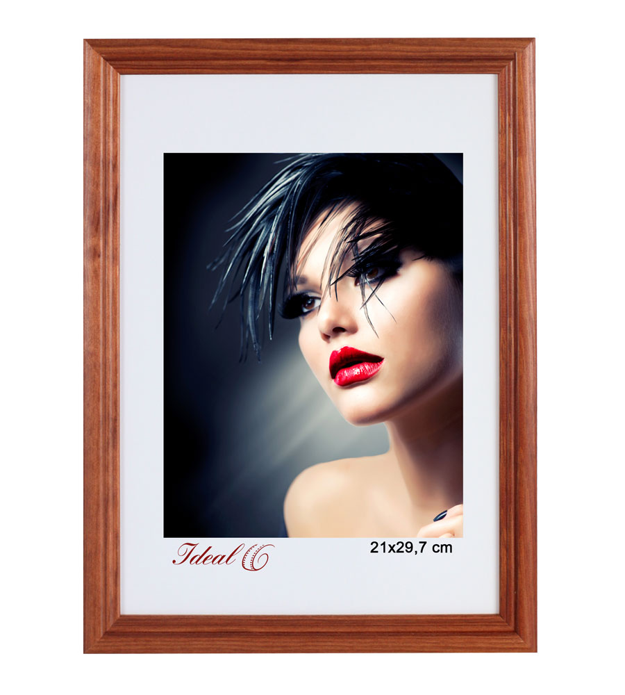Artos Holz Bilderrahmen Acrylglas Plexi Lifestyle Foto Rahmen Collage Wanddeko Poster - Farbe: Braun | Format: 29,7x42 DIN A3