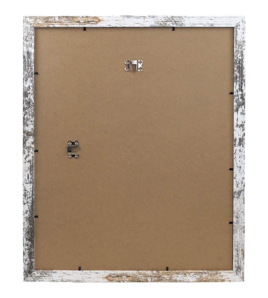 Bilderrahmen Holz Rahmen Plexi Acryl Collage Wanddeko Poster quadratisch S215 - Farbe: Shabby-Weiß | Format: 40x50