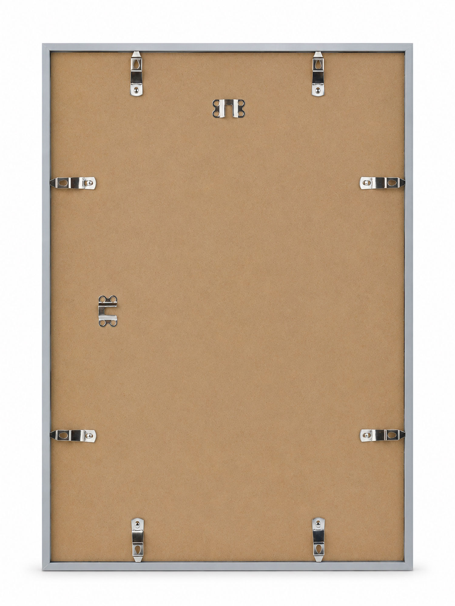 Kunststoff Bilderrahmen Modern Style mit gehärtetem Glas & Passepartout Blockprofil Collage Foto Rahmen Wanddeko für Fotowand - Farbe: Silber | Format: 40x60 | Pack: 3