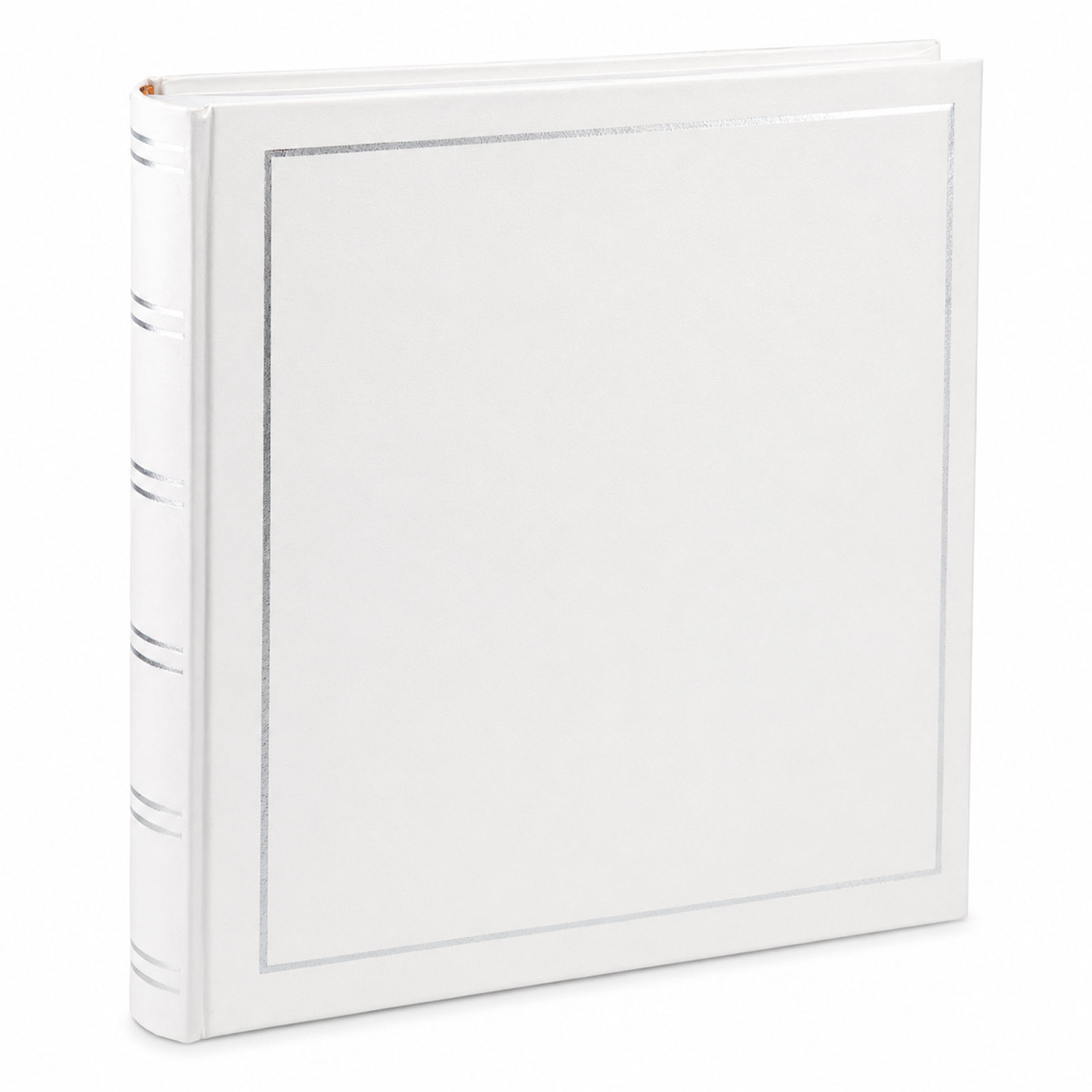 Classic Fotoalbum Tradition 30x30 cm – Jumbo Buchalbum mit 100 weißen Seiten, 50 Blatt, Pergaminschutzblätter, Vinyleinband, Fotobuch - Farbe: Weiß