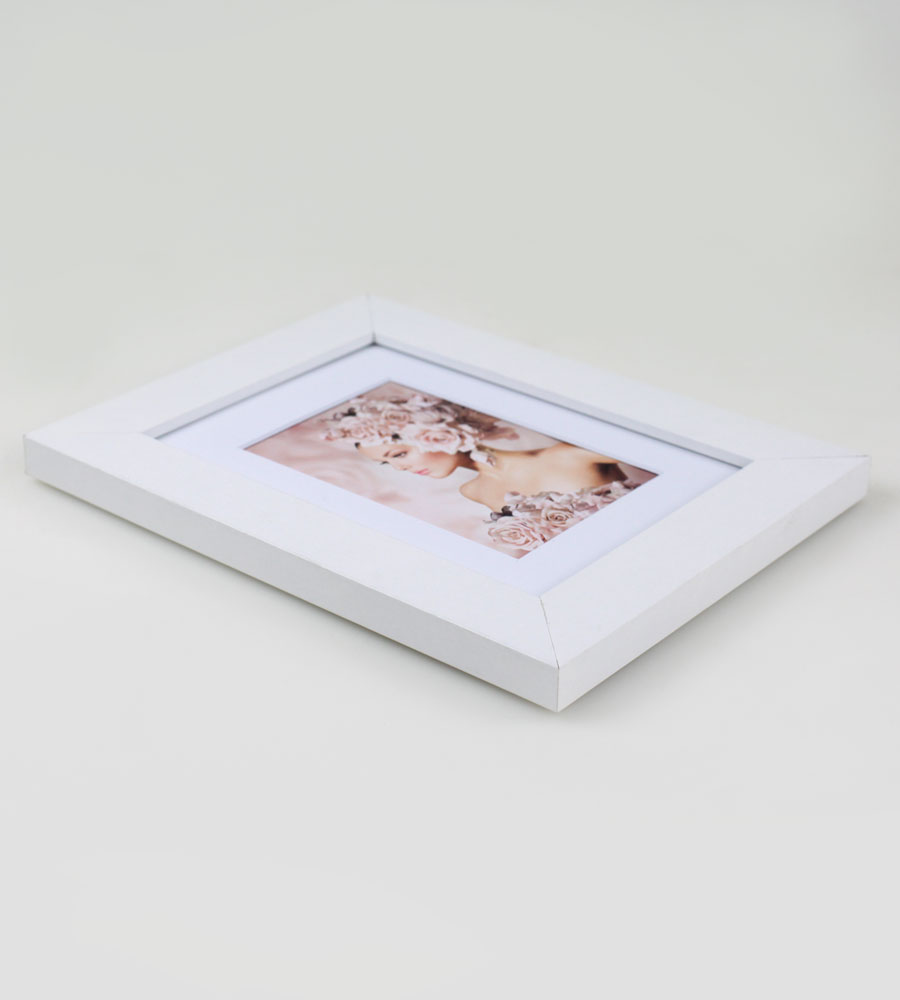 Bilderrahmen Holz Rahmen Plexi Acryl Collage Wanddeko Poster quadratisch S215 - Farbe: Weiß | Format: 13x18