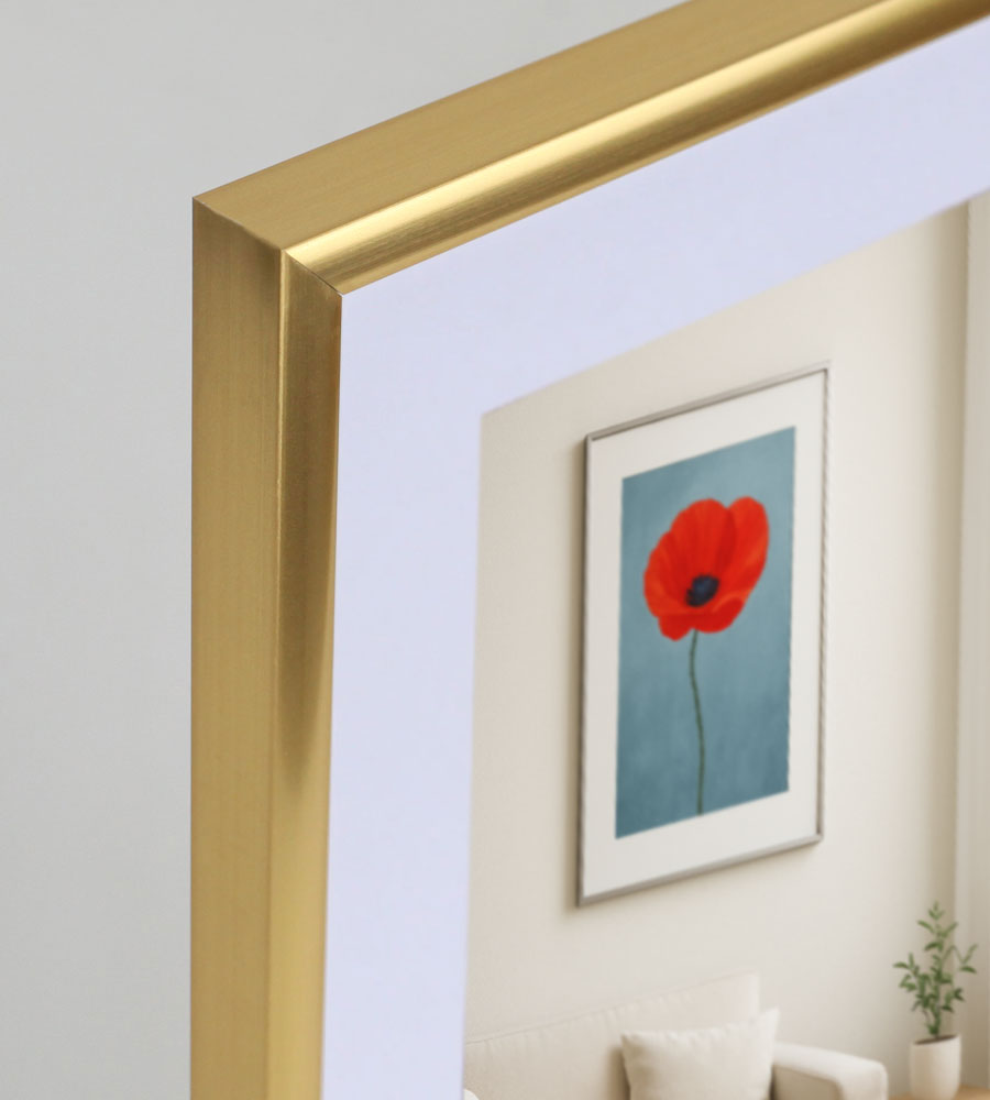 New Lifestyle Kunststoff Bilderrahmen mit Passepartout & Klarglas Collage Wanddeko Poster - Farbe: Gold | Format: 30x30