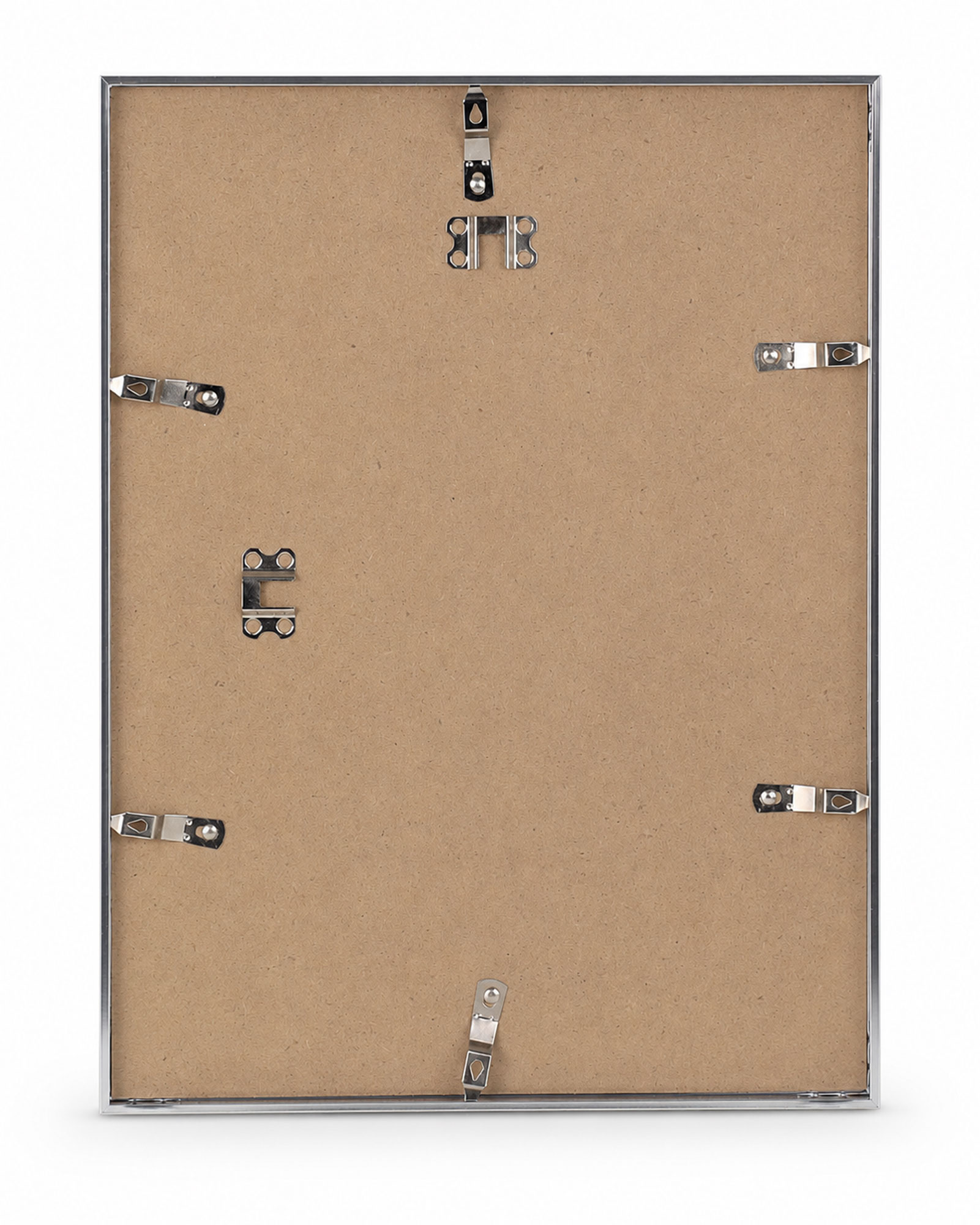 Aluminium Bilderrahmen mit Passepartout, gehärtetem Klarglas Metallrahmen - Farbe: Silber | Format: 30x40 | Pack: 1