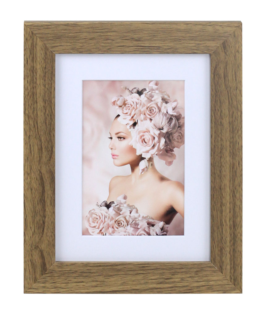 Bilderrahmen Holz Rahmen Plexi Acryl Collage Wanddeko Poster quadratisch S215 - Farbe: Eiche | Format: 15x20