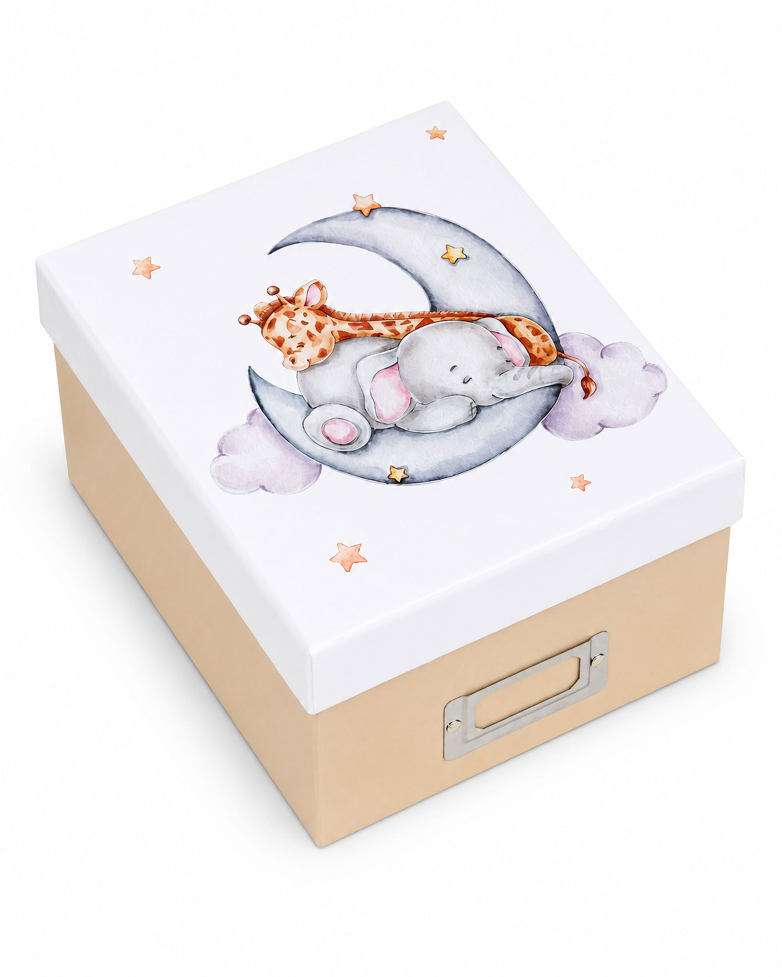 My Friends Photo Box 700 Fotos in 10x15 cm Fotobox Baby Erinnerungsbox Kinder - Farbe: Elefant & Giraffe