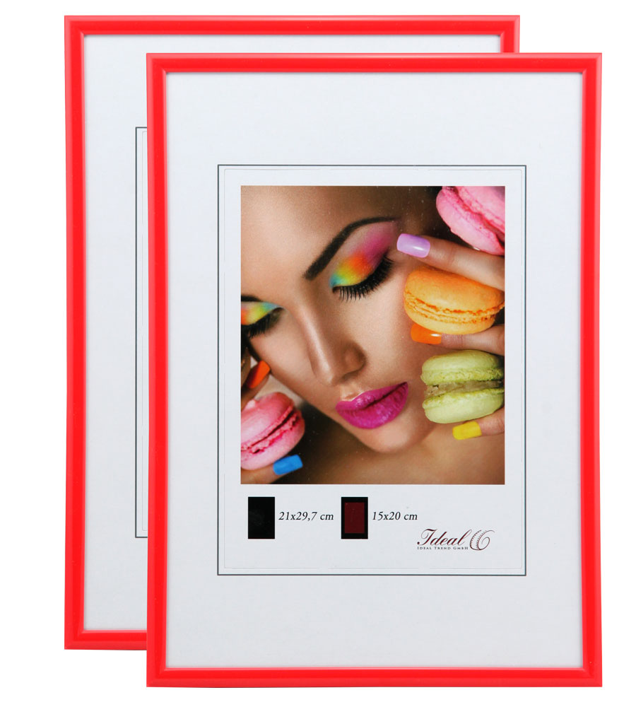 New Lifestyle Set Bilderrahmen Wanddeko Collage Poster Rahmen 2er 3er 5er Pack - Pack: 2er | Farbe: Rot | Format: 30x30