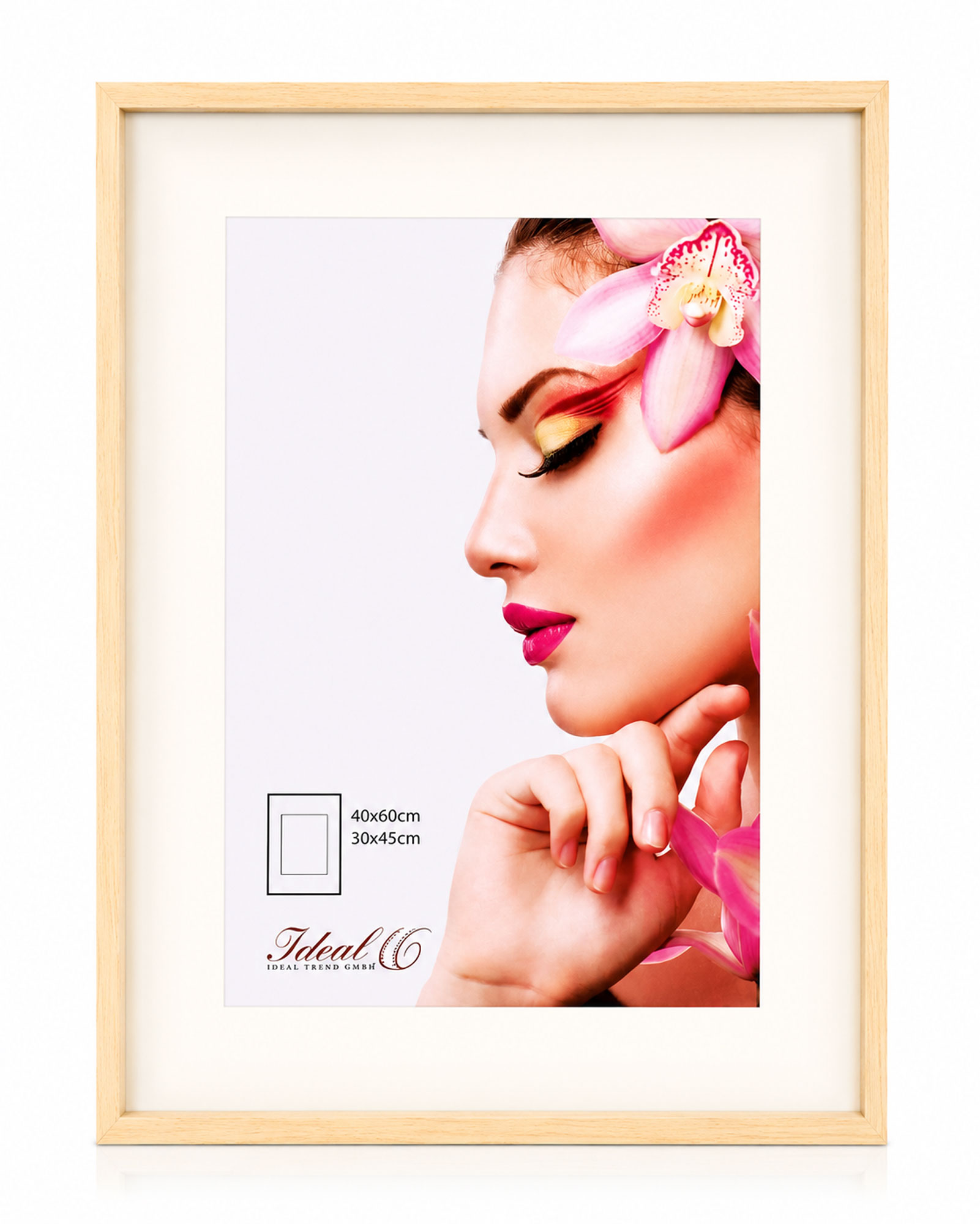3D Objektrahmen Holz Bilderrahmen Wanddeko Collage Poster Shirt Trikot Rahmen HR - Farbe: Natur | Format: 40x60